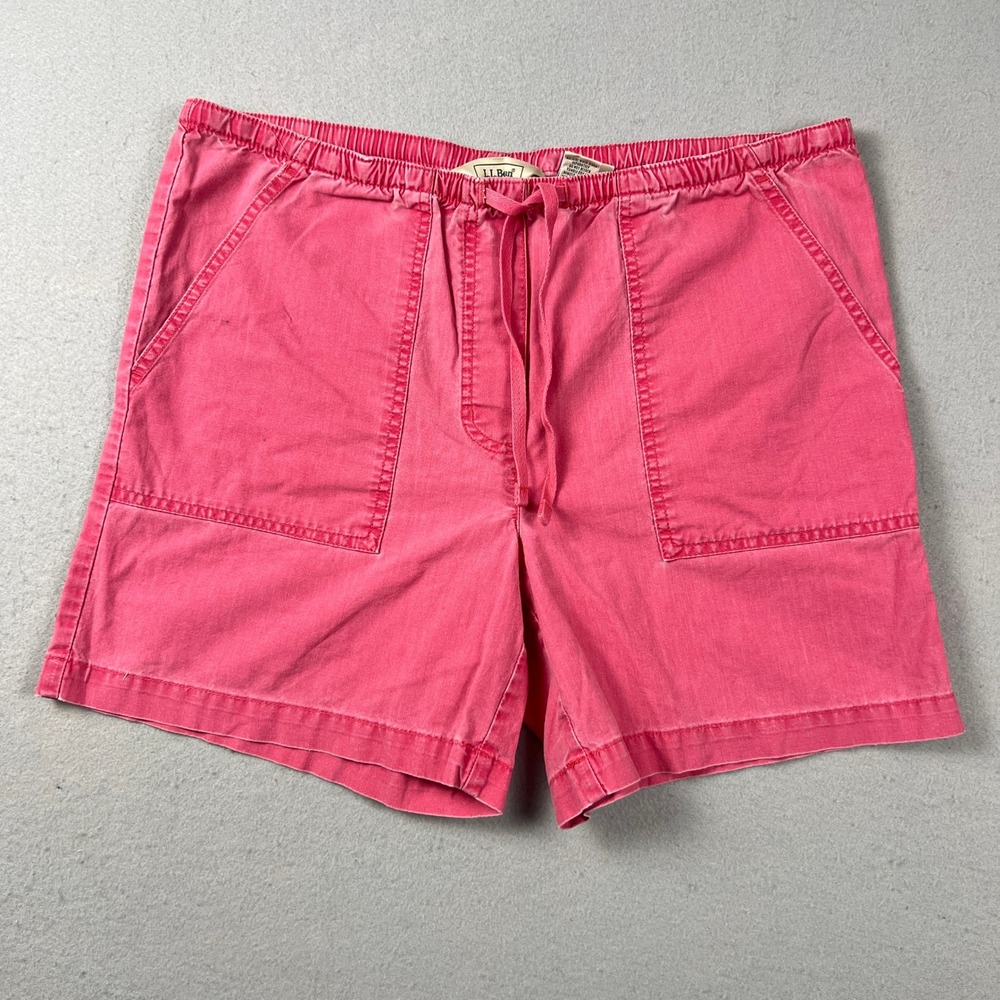 L.L.Bean Drawstring‎ Shorts Womens XS Pink Cotton Elastic Waist Casual Summer